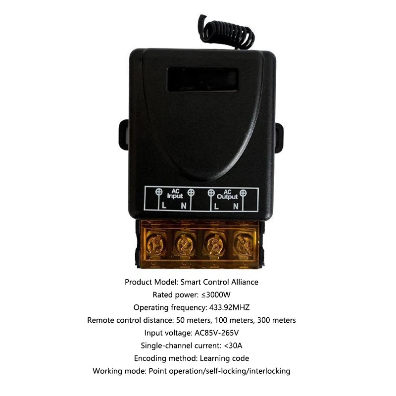 433MHz Wireless Remote Control Switch for Water Pump Motor Remote Control Switch High-power 220V Remote Control Switch Peaceful Pleasures Health and Wellness