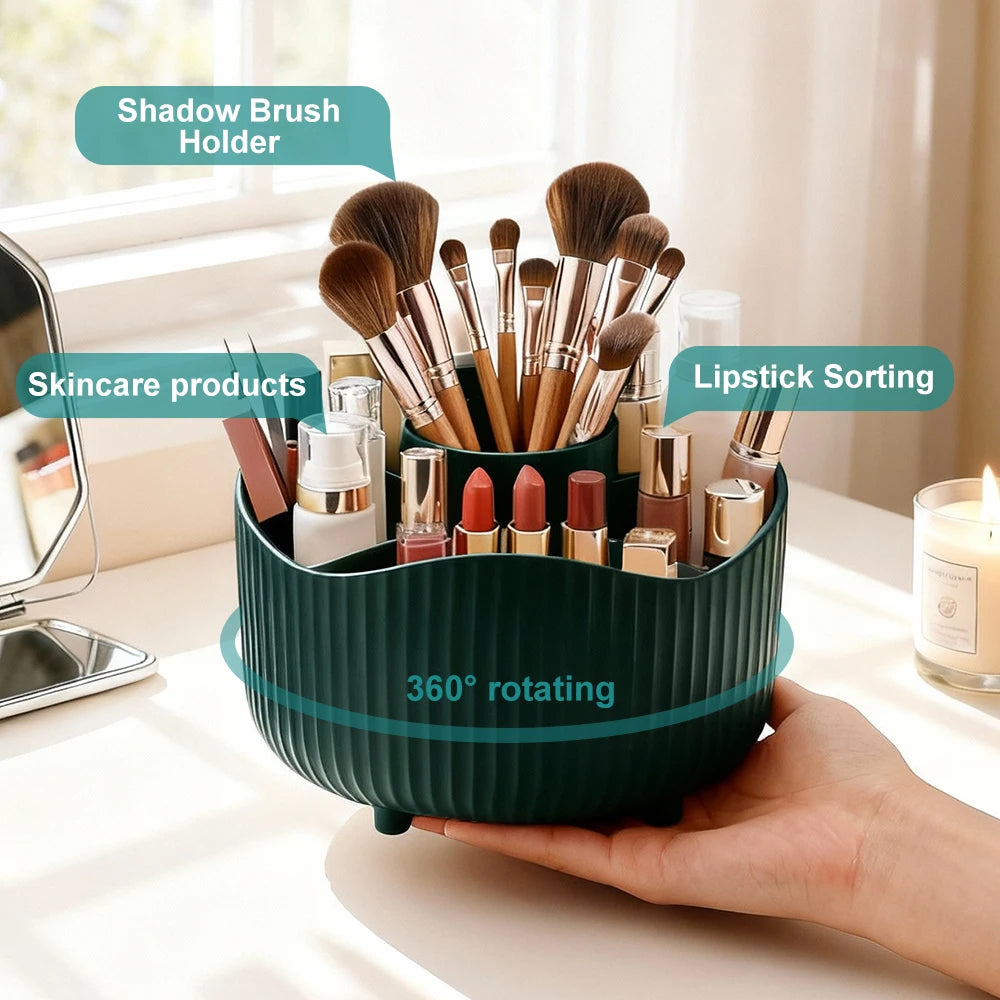 360° Rotating Makeup Organizer – Brush & Lipstick Holder Makeup Organizer Peaceful Pleasures Health and Wellness