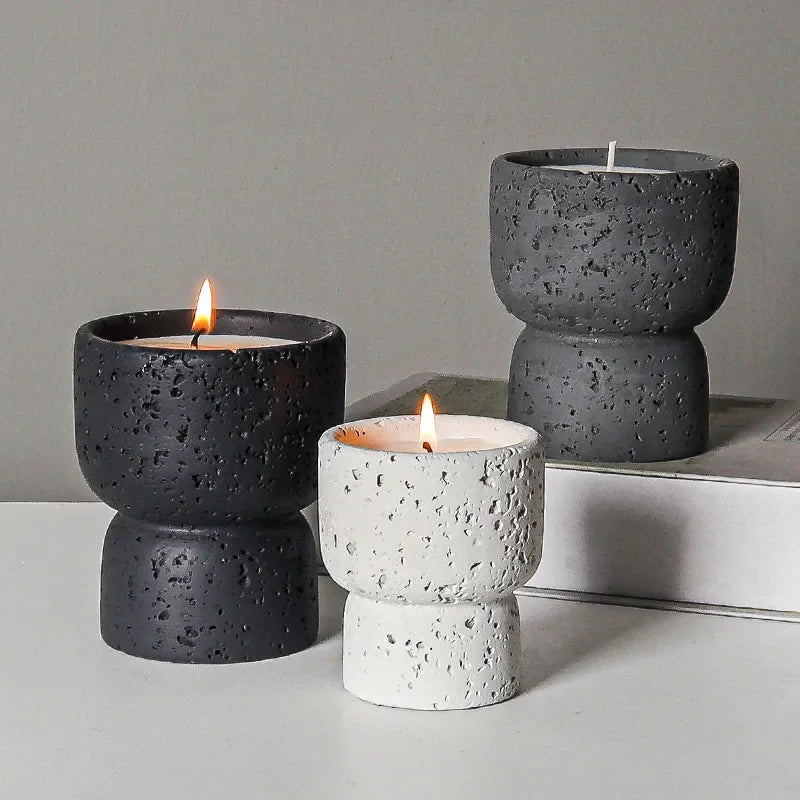 Simple Cement Household Aromatherapy Candles Empty Cups DIY High-value Handicrafts Indoor Candle Holders Decorative Ornaments Peaceful Pleasures Health and Wellness