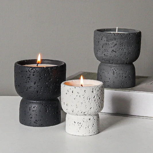 Simple Cement Household Aromatherapy Candles Empty Cups DIY High-value Handicrafts Indoor Candle Holders Decorative Ornaments Peaceful Pleasures Health and Wellness