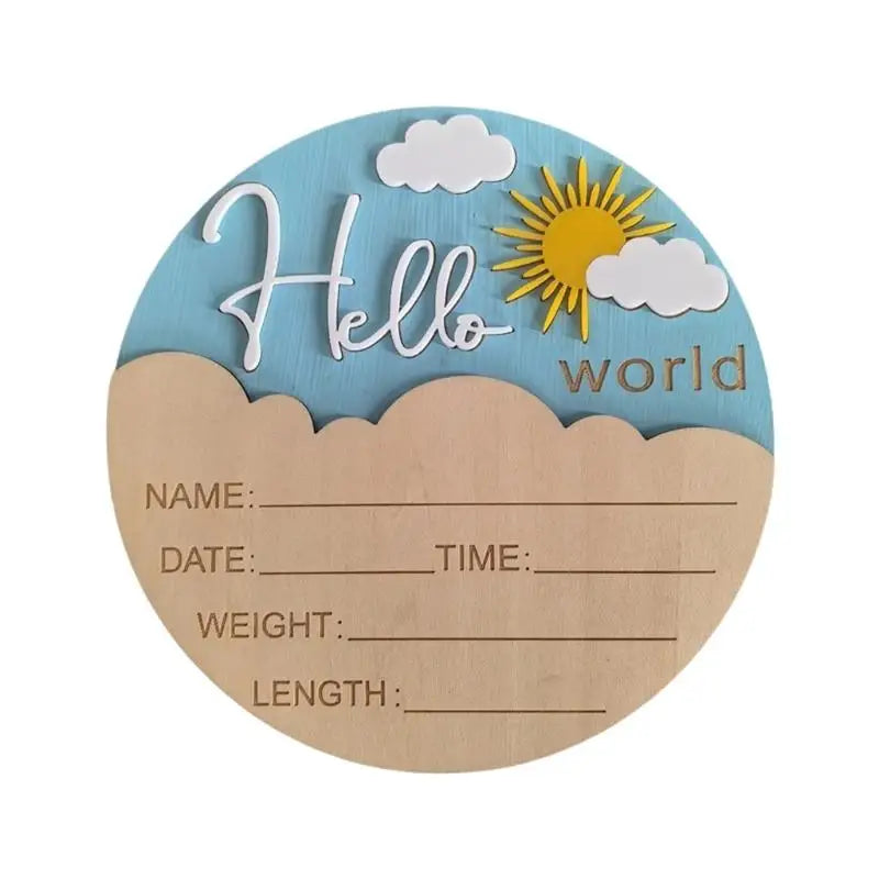 Hello Baby Wooden Sign | Birth Announcement & Nursery Photo Prop
