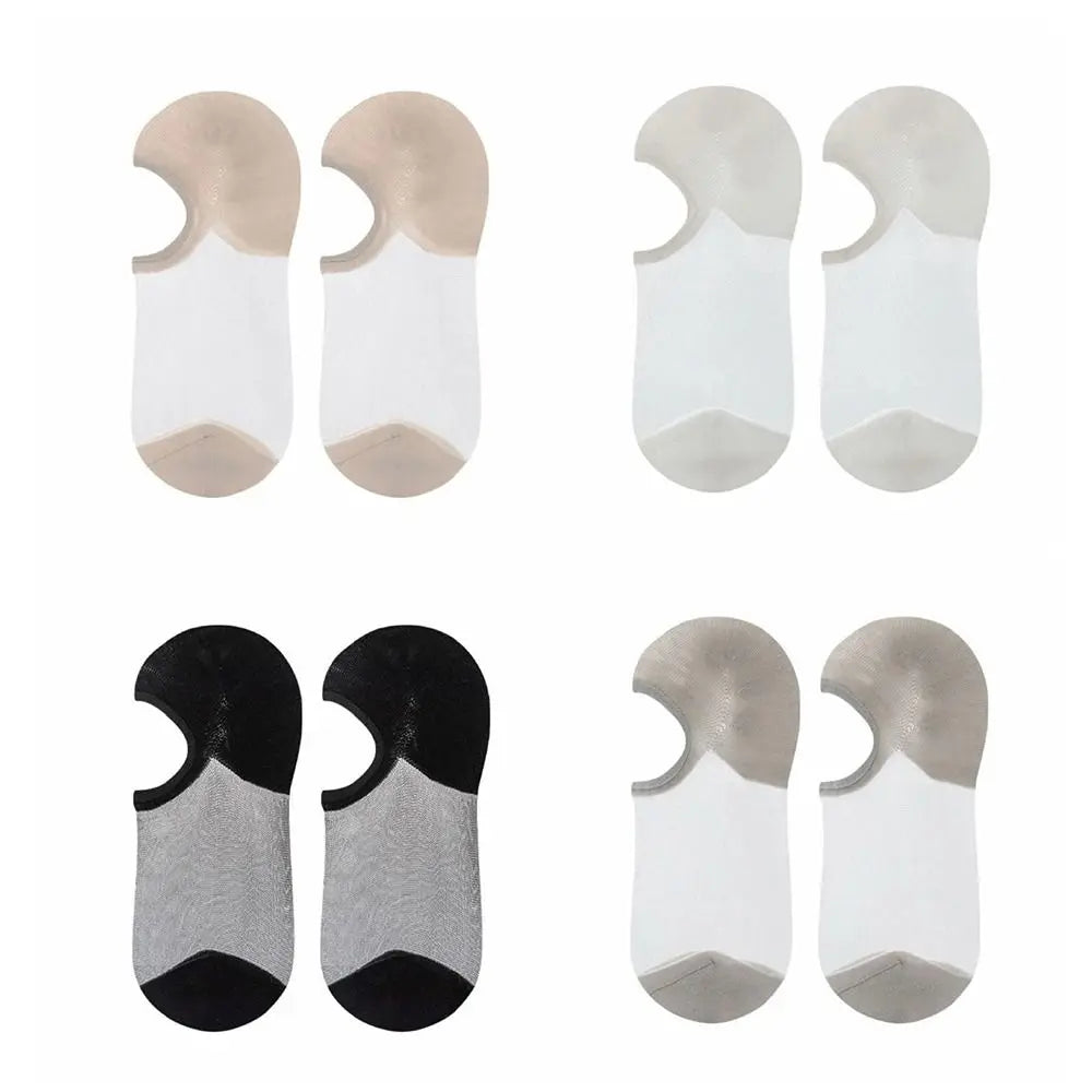 Women's Ultra-Thin No-Show Socks – 6 Pairs, Non-Slip Low-Cut
