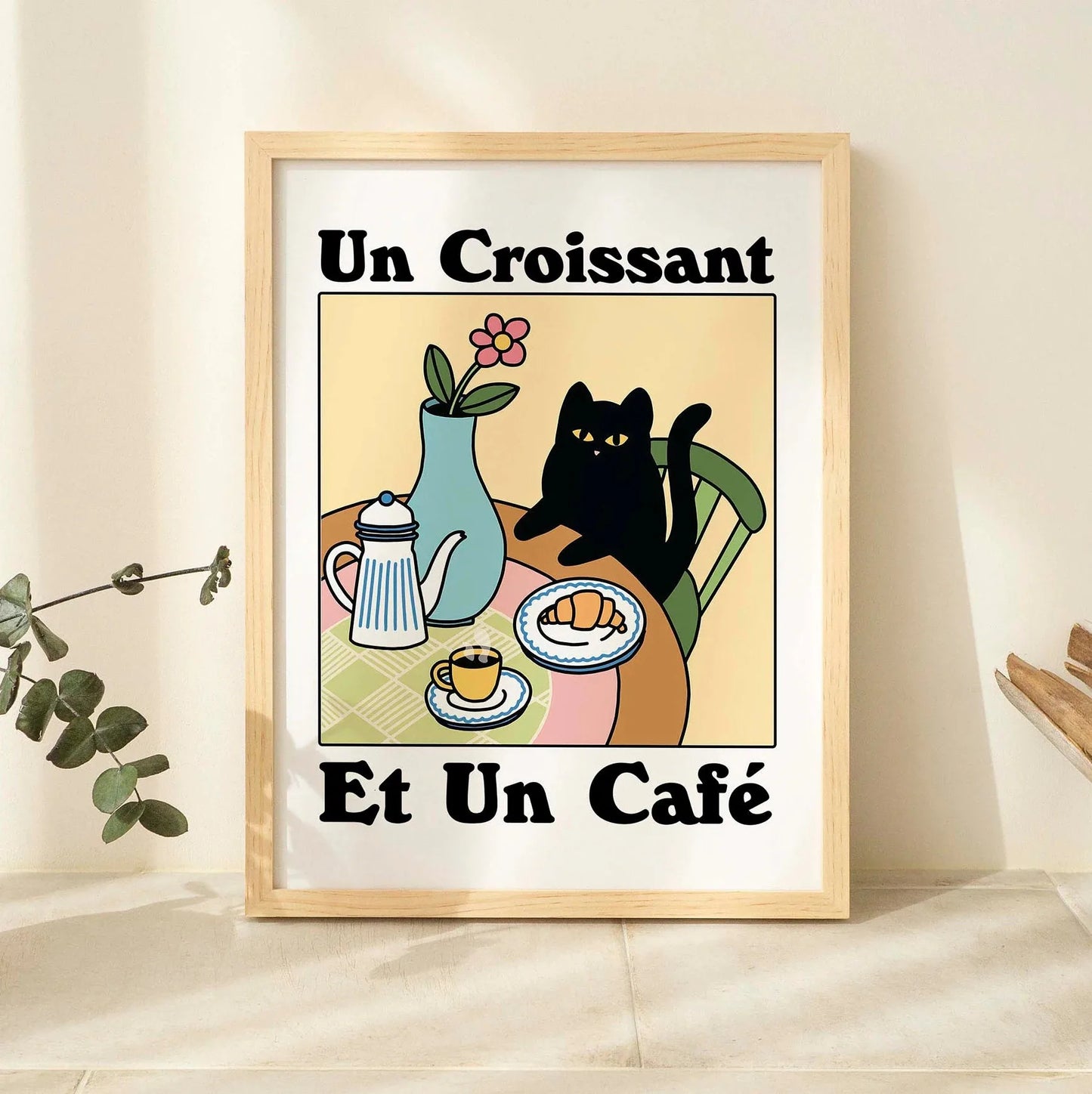 Funny Cat Canvas Wall Art | Spaghetti & Espresso Kitchen Decor