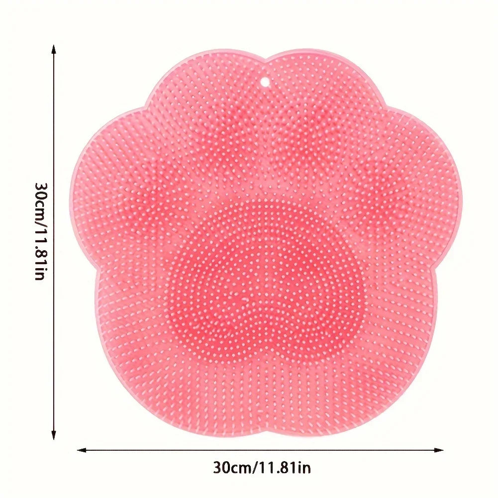Bathroom foot scrub pad foot washing foot scrub remove dead skin rub foot large lazy back rub suction cup massage Peaceful Pleasures Health and Wellness pink