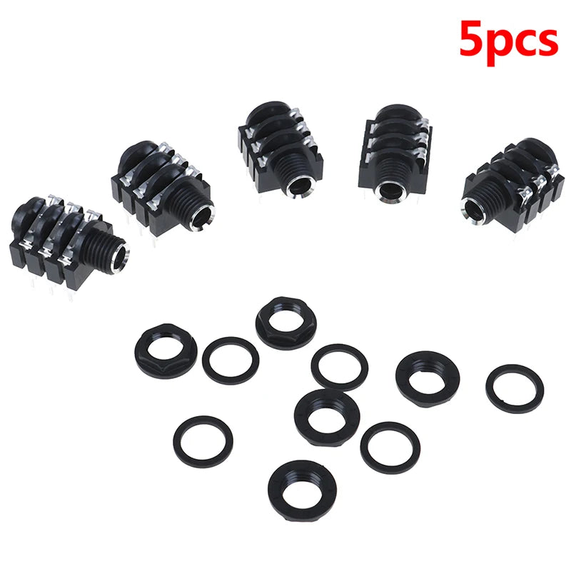 5Pcs 6.35mm/6.35 Socket Jack 6P/6PIN Stereo O Microphone Female Socket/jack Contor Peaceful Pleasures Health and Wellness