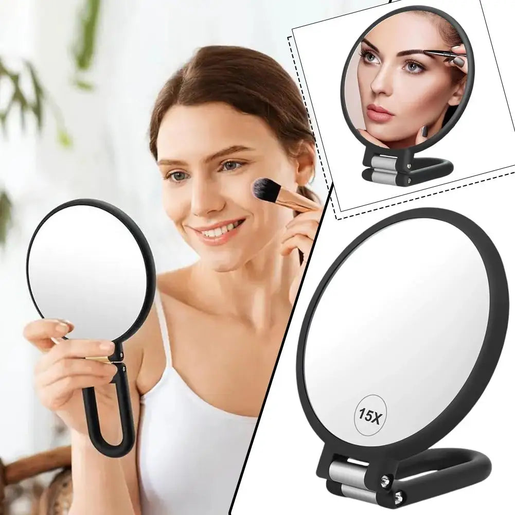 15x 20x 30x Double-Sided Magnifying Travel Mirror – Foldable