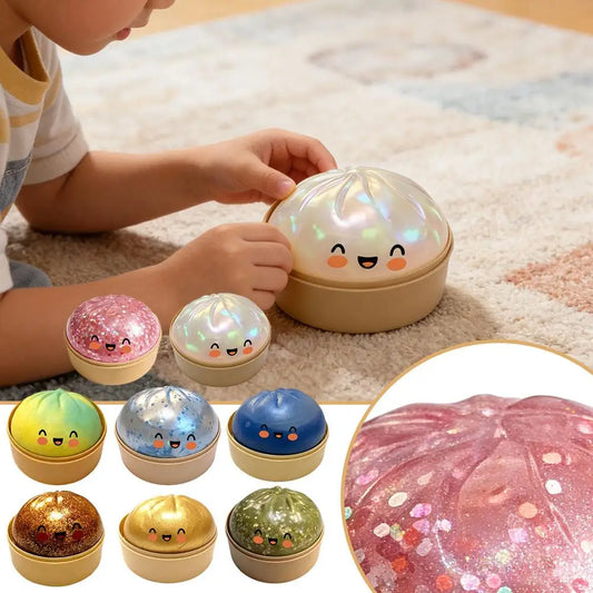 Giant Glitter Dumpling Squishy Toy – Slow Rising Fidget Squeeze Bun Squishy Fidget Toy Oasis Select