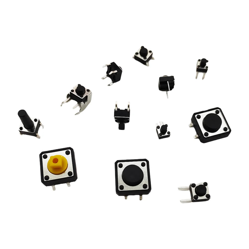 240pcs/box Micro Momentary Tact Switch Tactile Push Button Switch 24 Values 4 pin/3 pin/2 pin 2*4 3*6 4*4 6*6 Assortment Kit Peaceful Pleasures Health and Wellness