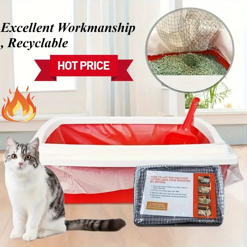 10pcs Washable Cat Litter Filters - Easy to Use, Recyclable, Excellent Workmanship, Designed for Pet Litter Box Liners Peaceful Pleasures Health and Wellness