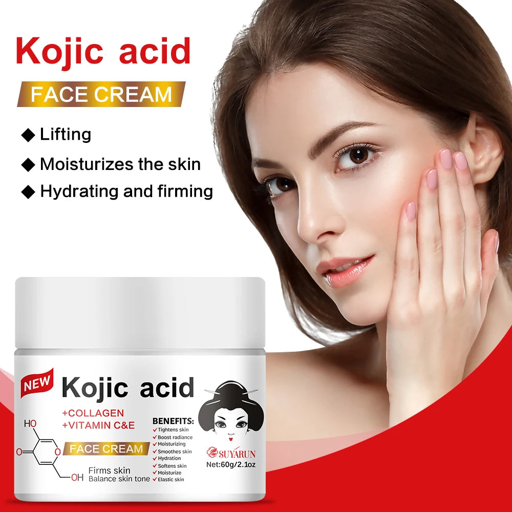 SUYARUN Propolis Vitamin E Kojic Acid Cream - Brightening, Moisturizing, Anti-Aging, Dark Spot Removal, All Skin Types. Peaceful Pleasures Health and Wellness