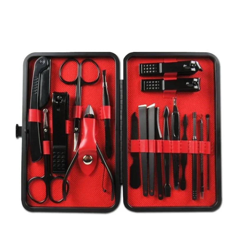 Professional Stainless Steel Manicure Set & Nail Grooming Kit Manicure Grooming Set Peaceful Pleasures Health and Wellness
