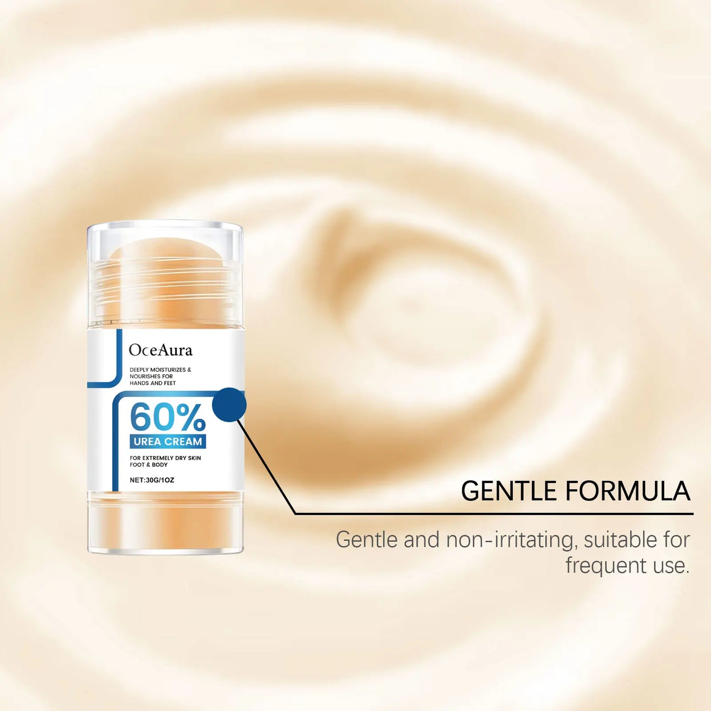 OceAura 60% Urea Foot Cream Stick | Heel & Dry Skin Care