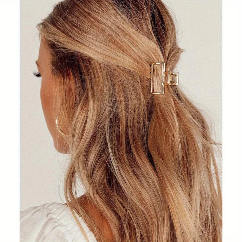 2-Pack Minimalist Golden Hair Claw Clips – Anti-Slip Peaceful Pleasures Health and Wellness