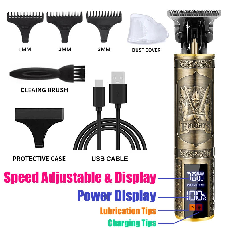 XMSJ Professional Rechargeable Hair Clipper & Trimmer for Men