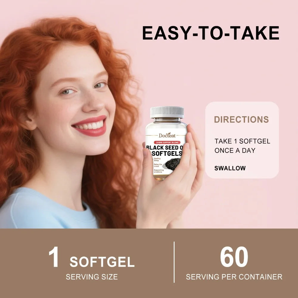 Docteat Black Seed Oil Softgels 200mg – 60ct Daily Wellness