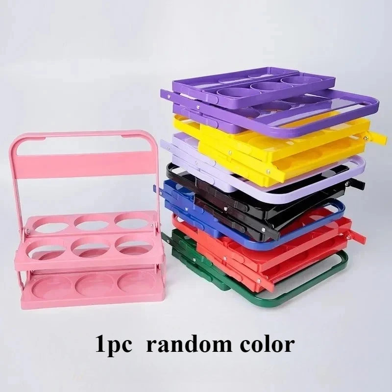 Portable Foldable Plastic Beer Rack Durable Cup Organizer Wine Rack Beer Bottle Holder Beverage Basket Reusable Cocktail Rack Peaceful Pleasures Health and Wellness 1pcs random color