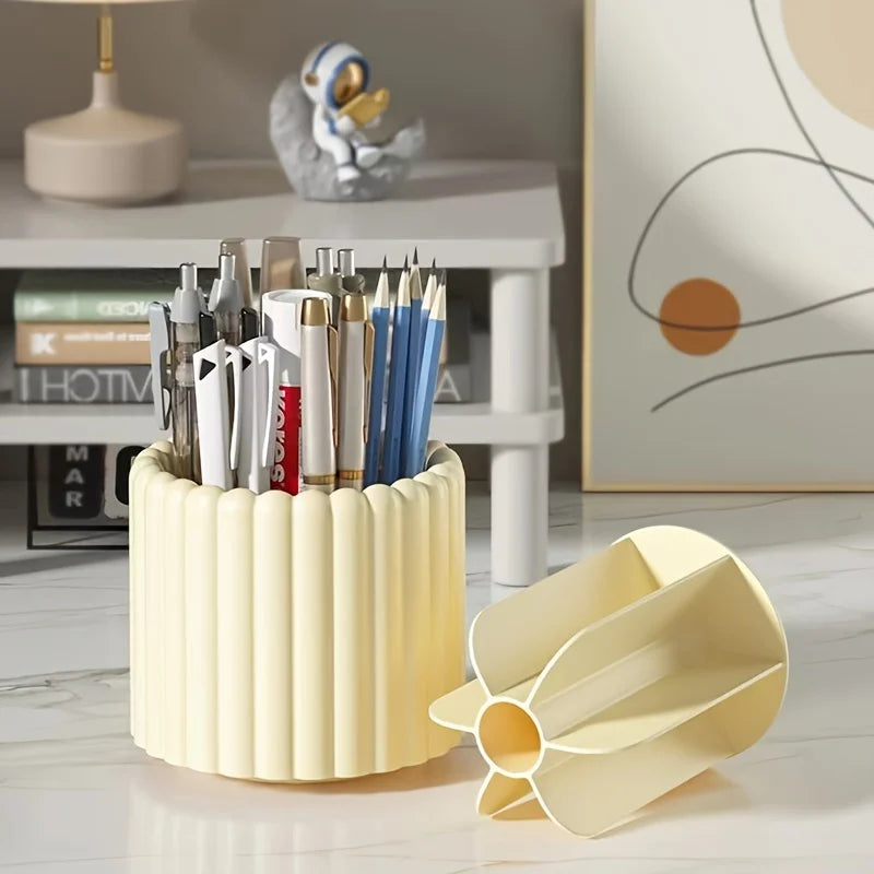 360° Spinning Makeup Brush Holder – 7-Slot Organizer