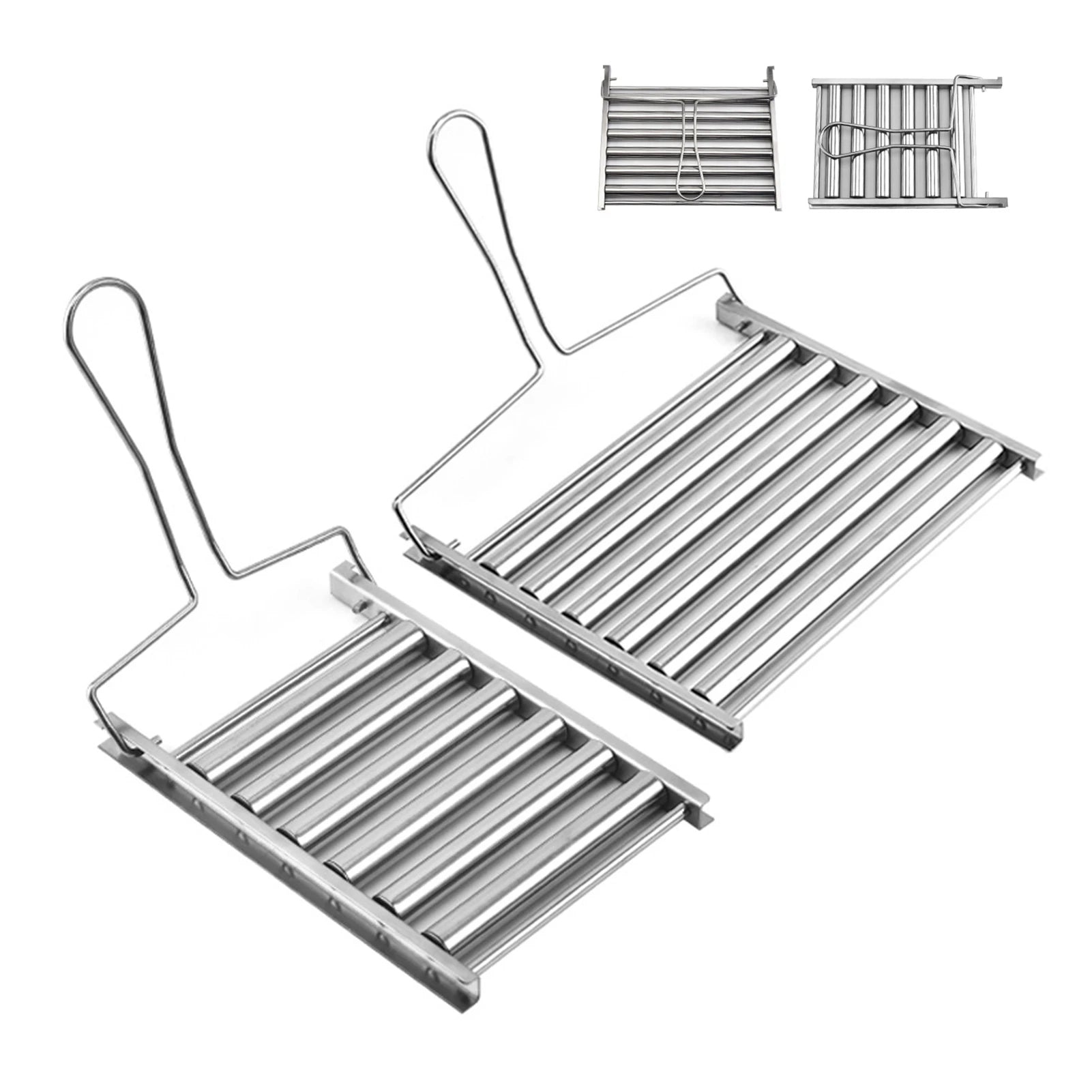 Hot Dog Roller For Grilling Stainless Steel Sausage Rackgriller Bbq Oven Baking Cooking Pans Outdoor Camping Barbecue Tools Peaceful Pleasures Health and Wellness
