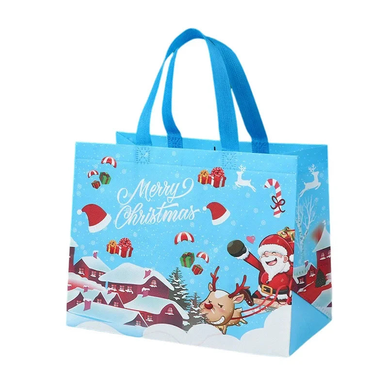 Christmas Gift Bags | Santa Elk Snowman Non-Woven Tote