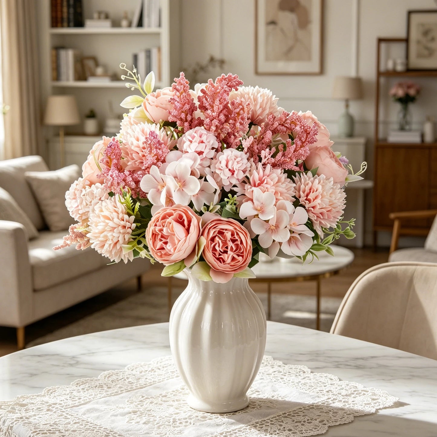 Artificial Silk Peony Bouquet | Wedding & Home Decor Flowers