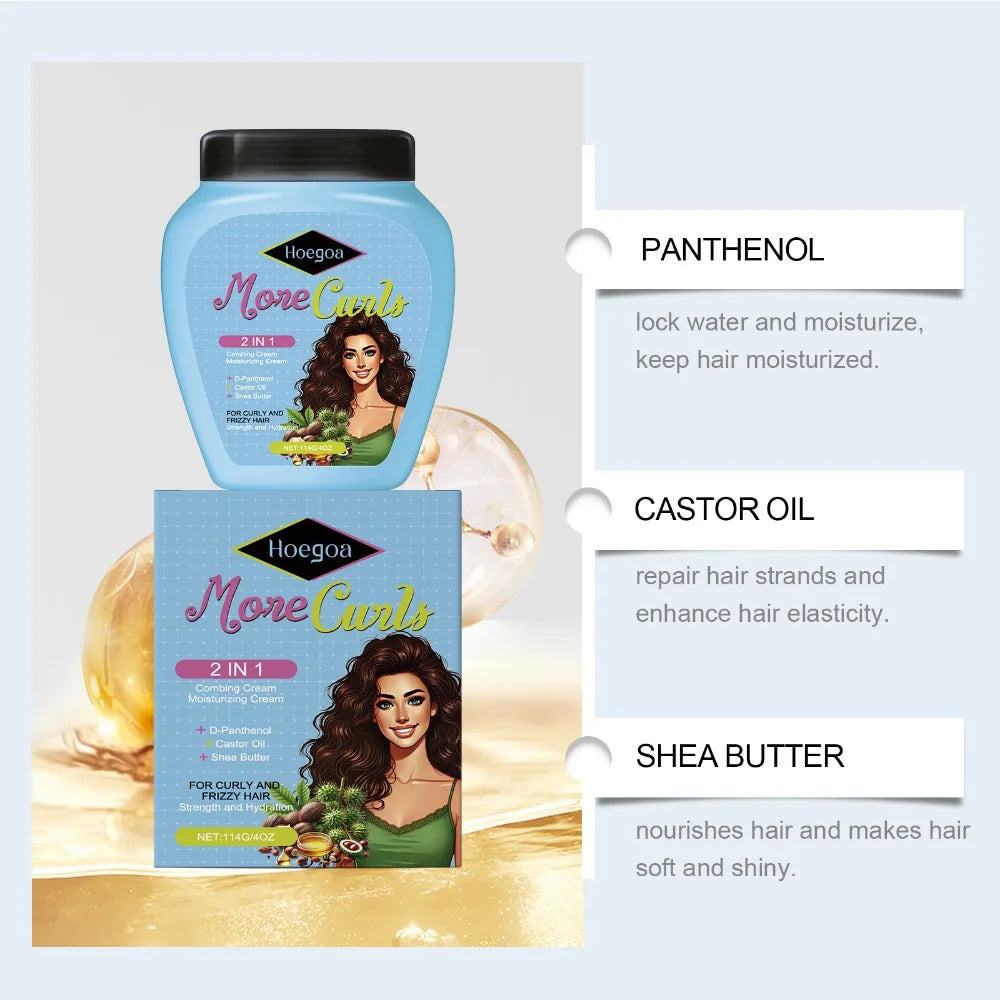 Leave-In Conditioner for Curl and Dry Hair Non-stick Hydrates Moisturize Shiny Nourishing Smoothing Anti-Frizz Care Cream 1/2pcs Peaceful Pleasures Health and Wellness