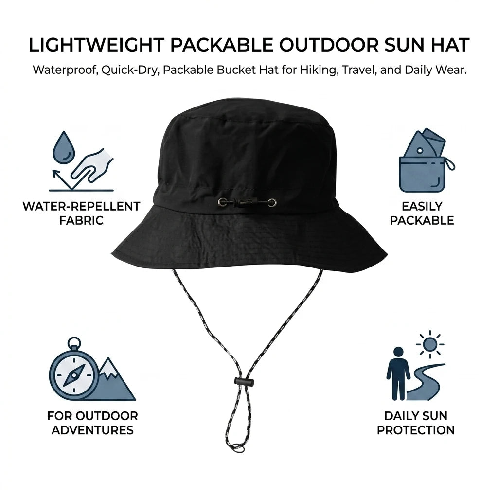 Men's Waterproof Quick-Dry Foldable Sun Hat for Outdoor Hiking and Travel Peaceful Pleasures Health and Wellness