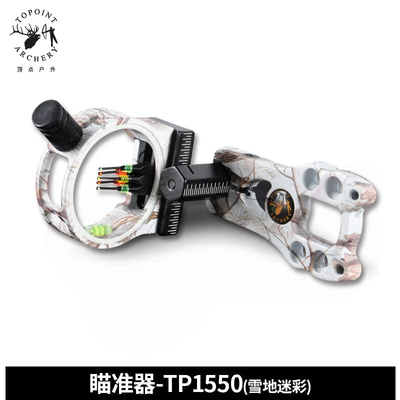 Topoint TP1550 Compound Bow 5 Pin Sight LED Light 0 029 Fiber Brass