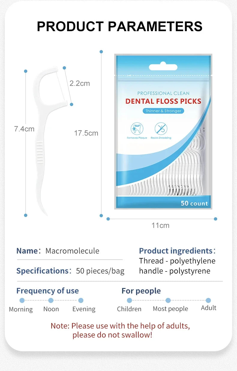 Ultra-Fine Silicone Toothpicks | Portable Dental Floss Picks