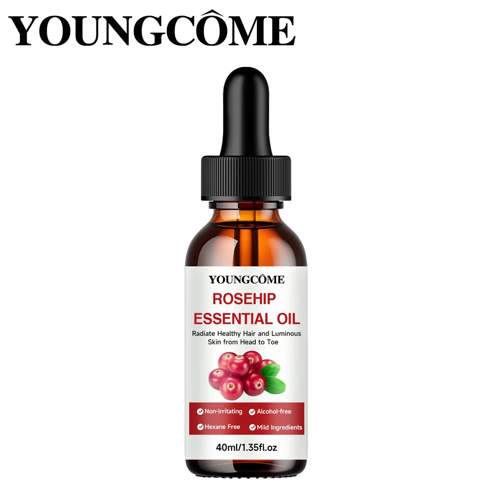 Pure Rosehip Essential Oil Fade Fine Line Lifting Firming Repair Moisturizing Whitening Nourishing Skincare Oil for Hair Face Peaceful Pleasures Health and Wellness