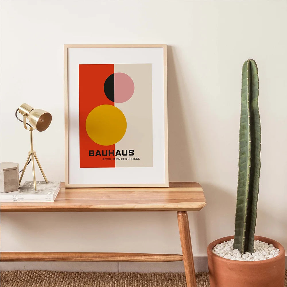 Creative Color Geometric Pattern Wall Art Canvas Painting Nordic Bauhaus Style Poster Print Picture for Modern Living Room Decor Peaceful Pleasures Health and Wellness QP10813-3 80x120cm No Frame