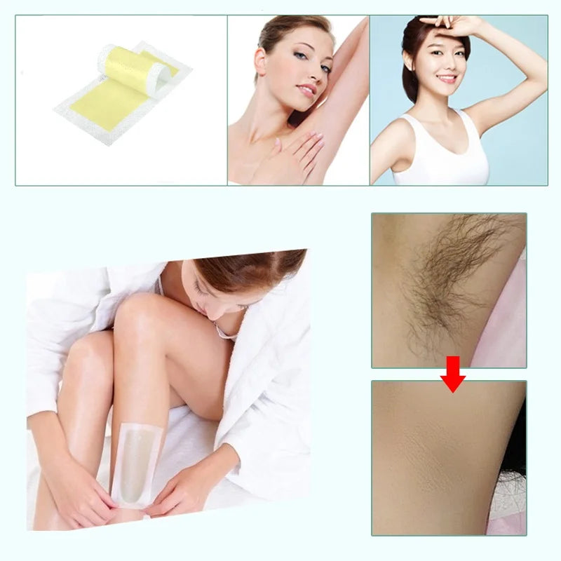 10-Pack Hair Removal Wax Strips – Legs, Body & Face
