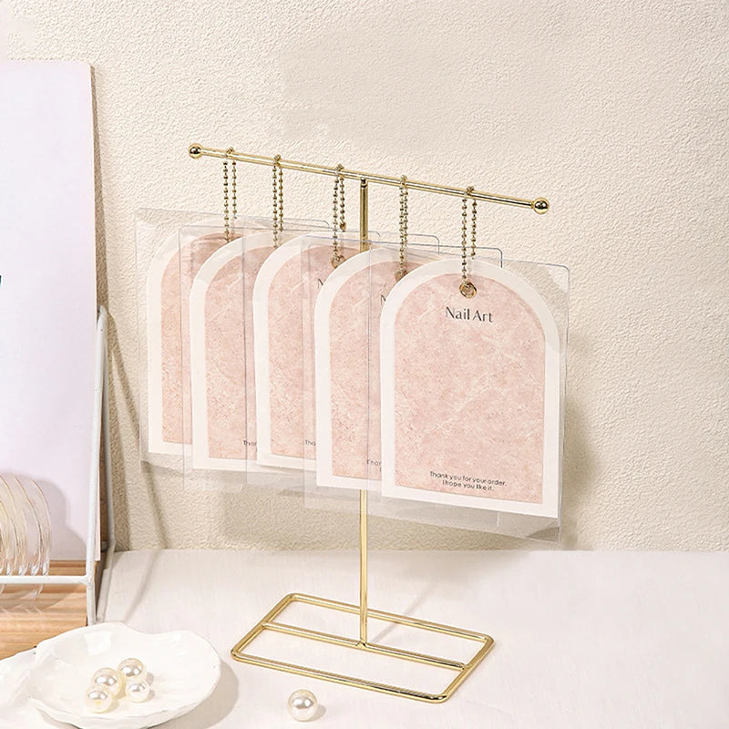 Nail Art Display Shelf False Nail Display Photo Stand Wearing Nail Display Cards Dustproof Bag Storage Nail Display Storage Tool Peaceful Pleasures Health and Wellness