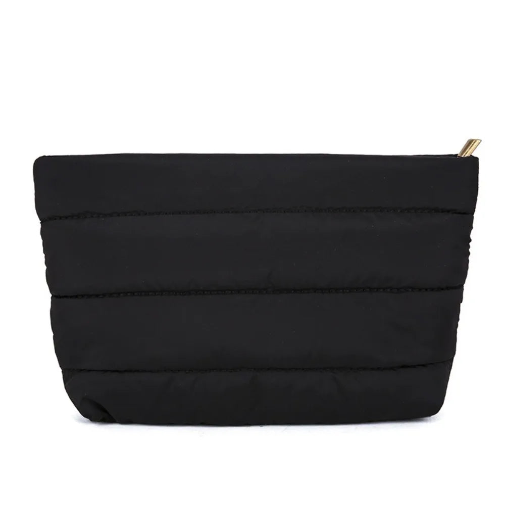 Quilted Cosmetic Bag – Large Travel Makeup Organizer with Zipper