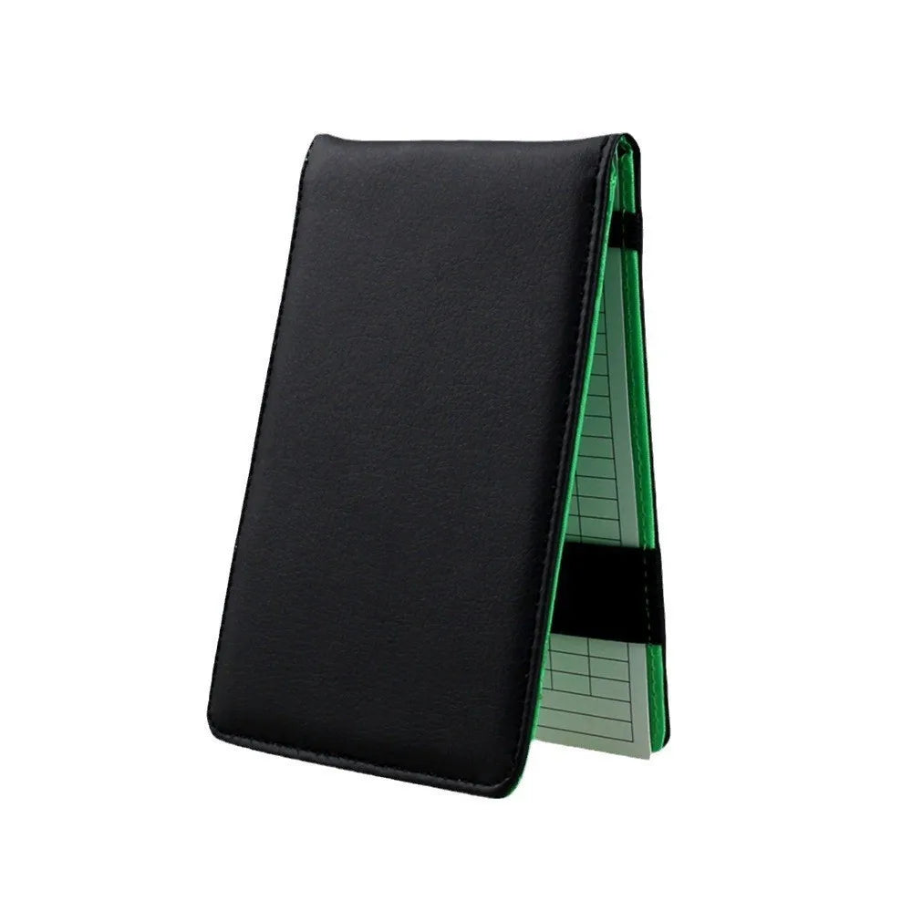 Golf Score Book Portable Game Record That Can Hold Pen PU Leather