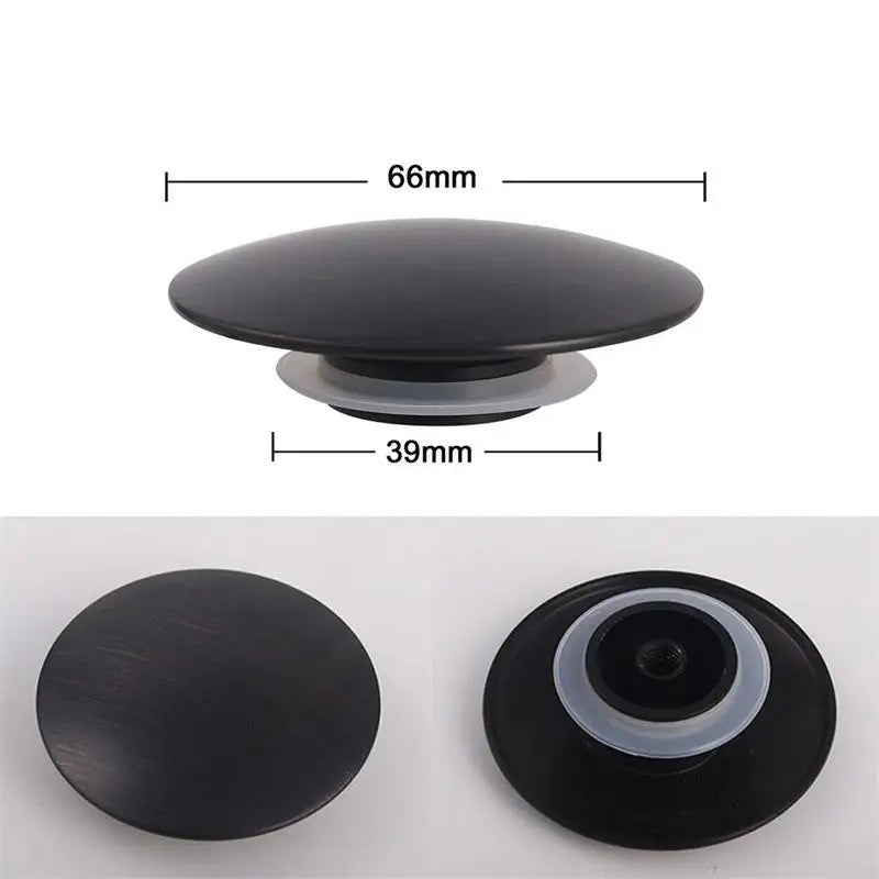 66mm PopUp Cap Click Clack Push Button Replacement Part Silver Chrome Basin Waste Sink Plug For Bathroom Sink Drain Stopper Peaceful Pleasures Health and Wellness