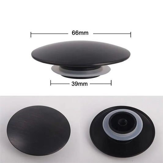 66mm PopUp Cap Click Clack Push Button Replacement Part Silver Chrome Basin Waste Sink Plug For Bathroom Sink Drain Stopper Peaceful Pleasures Health and Wellness