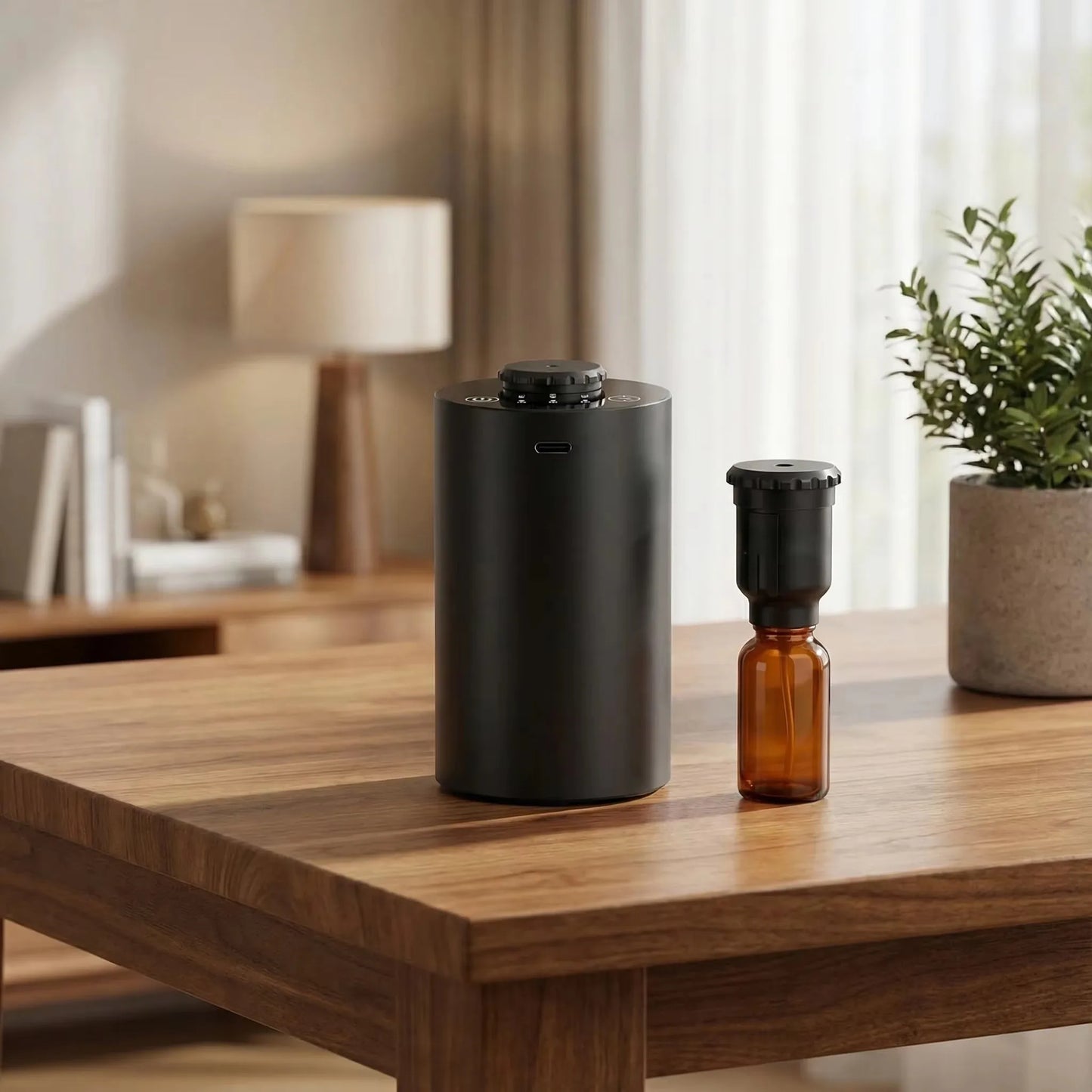 Waterless Essential Oil Diffuser Ultrasonic Aromatherapy Battery Operated Aroma Diffuser with Timed 3 Mist Levels car Diffuser Peaceful Pleasures Health and Wellness