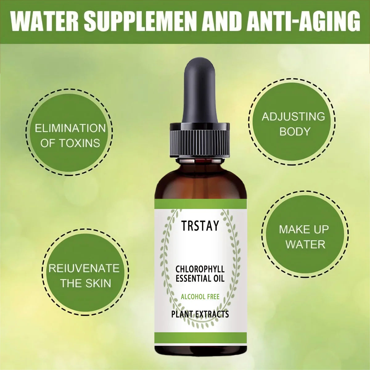 TRSTAY Chlorophyll Essential Oil Face Serum – Moisturizing
