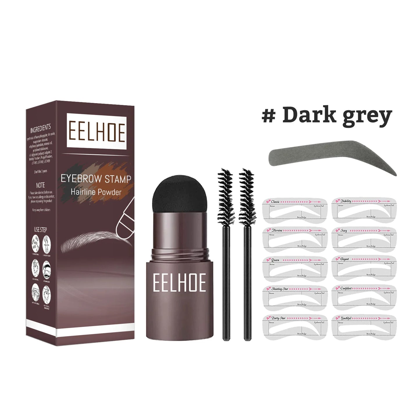 EELHOE Eyebrow Shaping Kit for Waterproof Makeup Peaceful Pleasures Health and Wellness Dark Gray Set