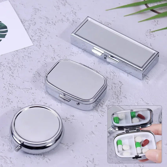 Portable Metal Pill Box with Splitter | Travel Medicine Organizer Pill Box & Splitter Peaceful Pleasures Health and Wellness