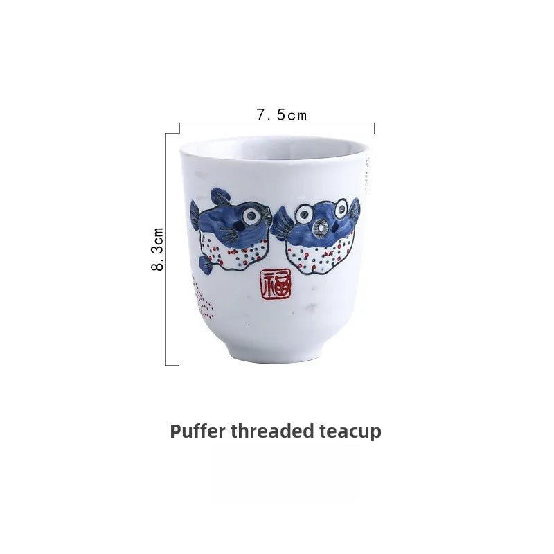Japanese Style Ceramic Cup Hand Painted Home Tea Cup Japanese Cuisine Ceramic Coffee Peaceful Pleasures Health and Wellness C teacup