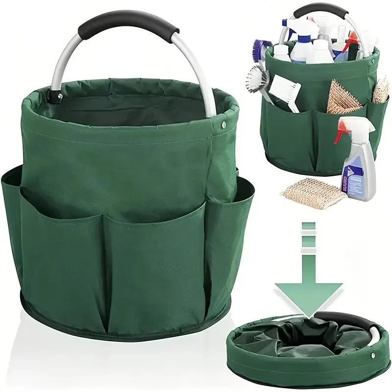 Portable Foldable Picnic Basket Garden Tool Basket Outdoor Hand-held Basket Travel Storage Toiletry Bag Garden Storage Basket Peaceful Pleasures Health and Wellness