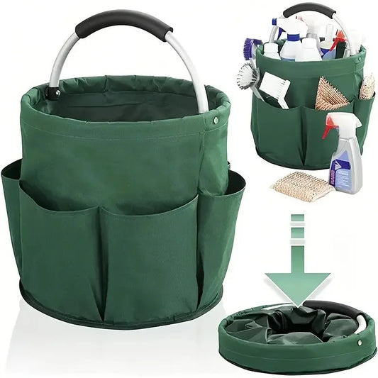 Portable Foldable Picnic Basket Garden Tool Basket Outdoor Hand-held Basket Travel Storage Toiletry Bag Garden Storage Basket Peaceful Pleasures Health and Wellness