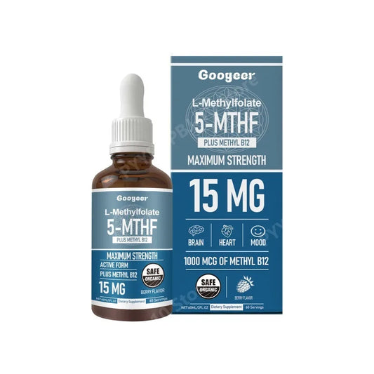 L-Methylfolate 5-MTHF & Methyl B12 Liquid Drops | 60 Servings Folate B12 Supplement Peaceful Pleasures Health and Wellness