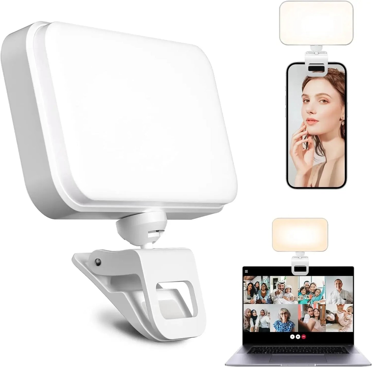 Mini Portable Fill Light LED Video Light Photography Lighting Cell Phone Selfie Livestreaming Fill Lamp Cold and Warm Vlog Lamp Peaceful Pleasures Health and Wellness WHITE