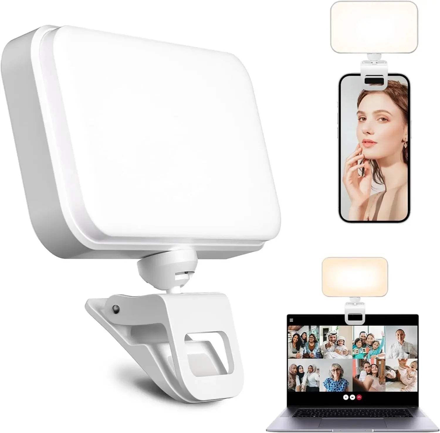Mini Portable Fill Light LED Video Light Photography Lighting Cell Phone Selfie Livestreaming Fill Lamp Cold and Warm Vlog Lamp Peaceful Pleasures Health and Wellness WHITE