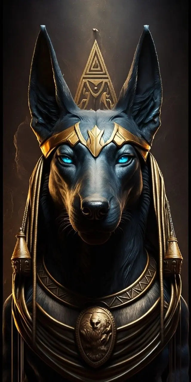 Ancient Egyptian Fantasy Mythology The God Anubis Golden Portrait Posters Print Canvas Painting Wall Art Picture Room Home Decor Peaceful Pleasures Health and Wellness 13 20x30cm Unframed