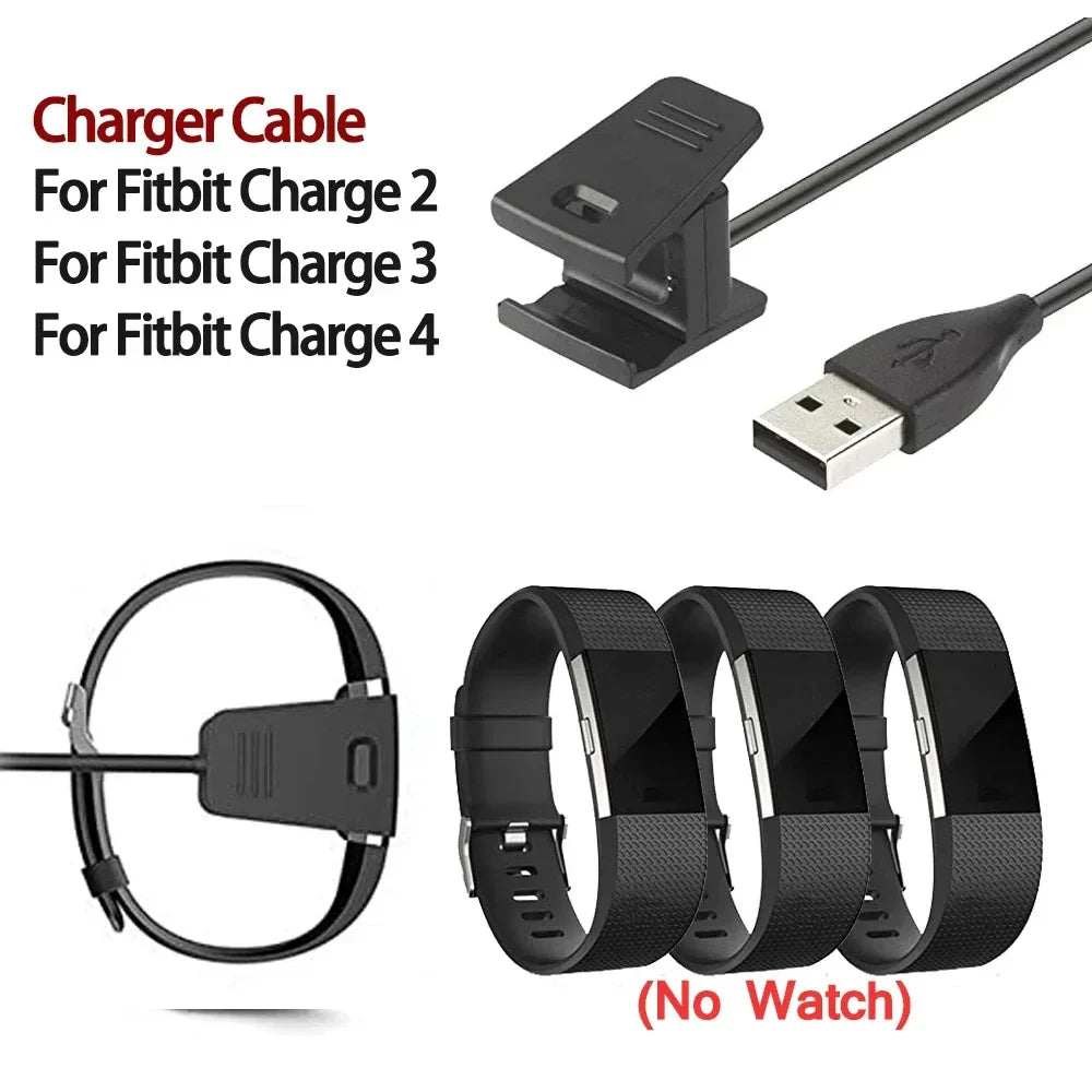 USB Charger Cable for Fitbit Charge 2, 3 & 4 – 1m Dock Cord