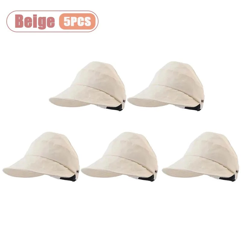 Women's Foldable Wide Brim Sun Hat – Adjustable Visor Cap