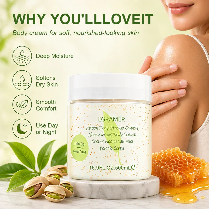 Green Tea Honey Body Cream – 24-Hour Moisturizing Lotion 500ml